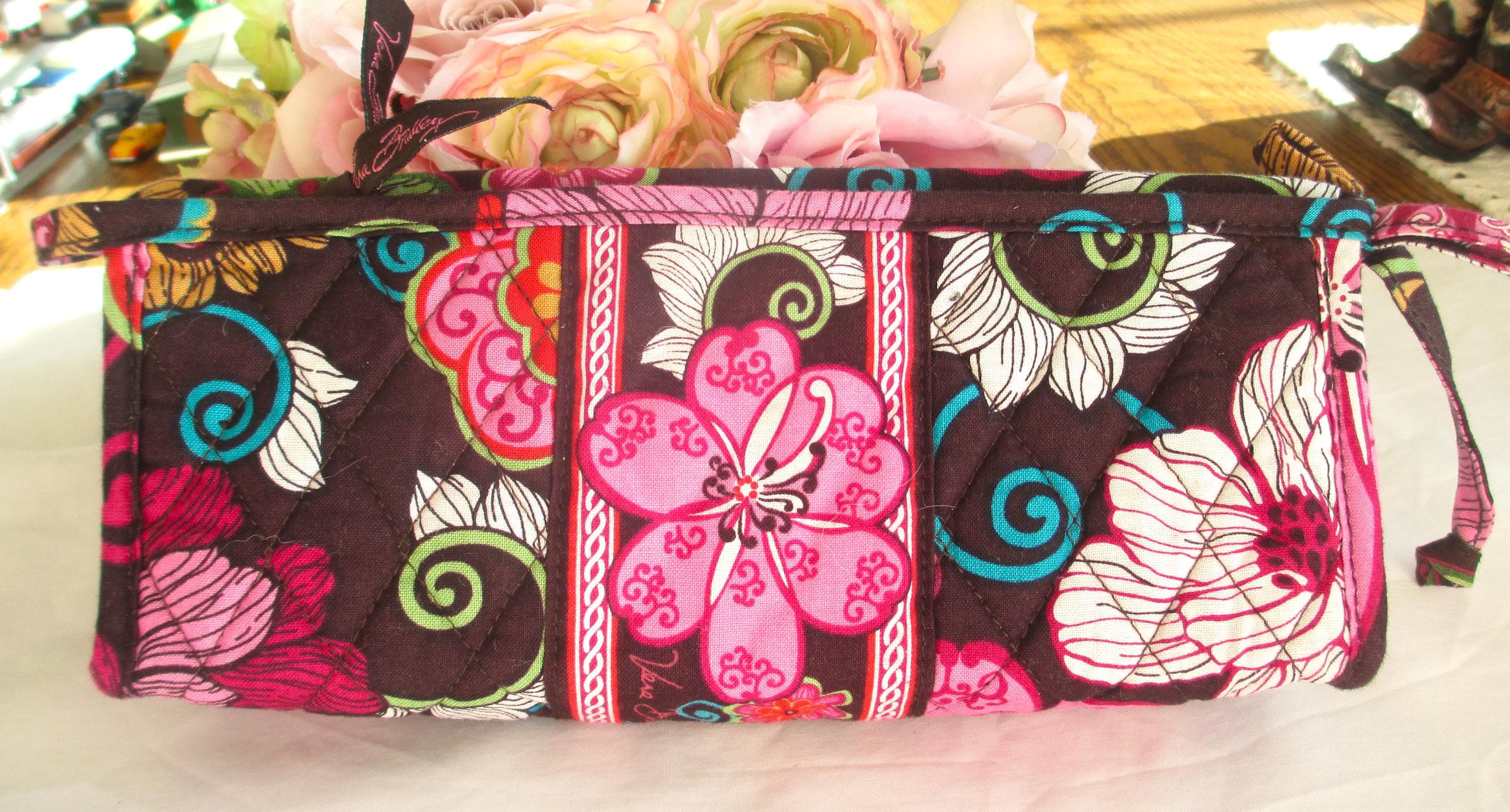 Vera Bradley  Nylon Blue and Pink Floral Accessory Set Vera Bradley Floral Blue Bags & Handbags for Women for sale  main image 4