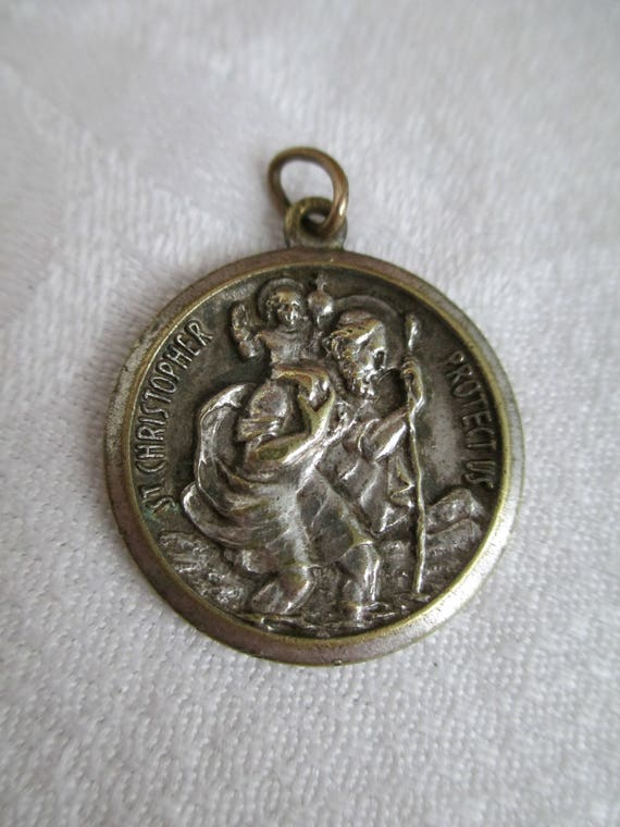 VINTAGE Saint Christopher Religious Medal Catholi… - image 2