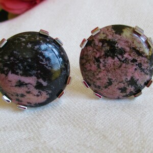 Vintage Swank Rhodonite Cufflinks Grand Prix Silver tone Normandy Swank Collectible Cufflinks Hipster Cuff Links