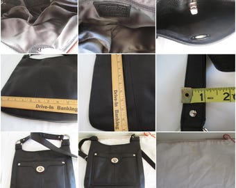 Coach F16533 Penelope Turn Lock Black Pebbled Leather Crossbody