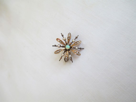 Antique Victorian Starburst with Seed Beads And F… - image 3