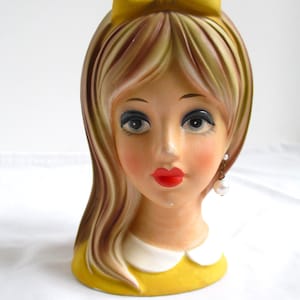 Lady Head Vase Exquisite Blonde NAPCO Teen Head Vase C8493, head planter Head Vase Lady Head Vase Planter
