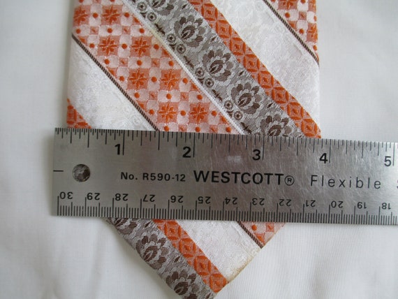 Vintage Necktie 1950's Brown And Rust Textured Ge… - image 4