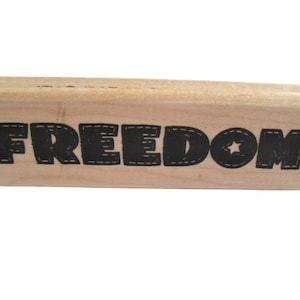Freedom Saying Stitched Stampendous Rubber Stamp Decorative Wood Mount Rubber Stamp Card Making, Paper Crafts, Clay