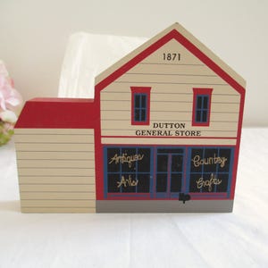 Cat&#39;s Meow Village Duttons General Store Dutton Michigan 1991 Collectible Cat’s Meow Wood House Shelf Sitter Retired Hard To Find