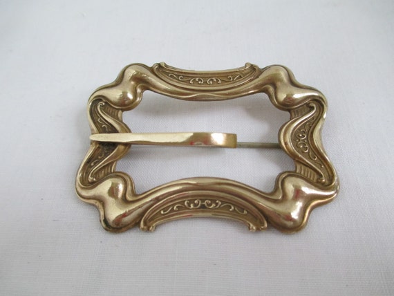 Antique Victorian Brass Sash Buckle Pin Beautiful… - image 7