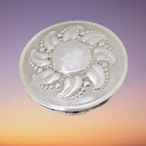 Vintage 1950s Sterling Silver Rex Powder Compact, Vintage Makeup Compact, Vintage Sterling Compact, Vintage Collectibles Compact Vanity