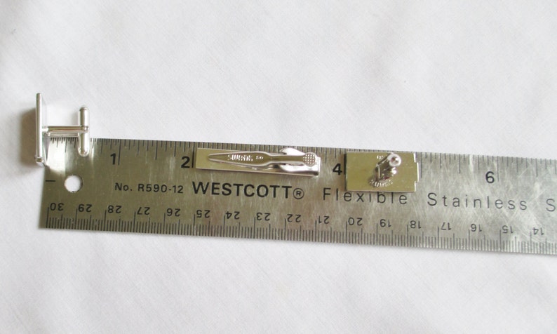 Vintage Cufflinks /& Tie Clip Swank Silver W Diamond Rhinestone Men/'s Jewelry Formal Wedding Hipster Vintage Cufflinks By Vintagelady7