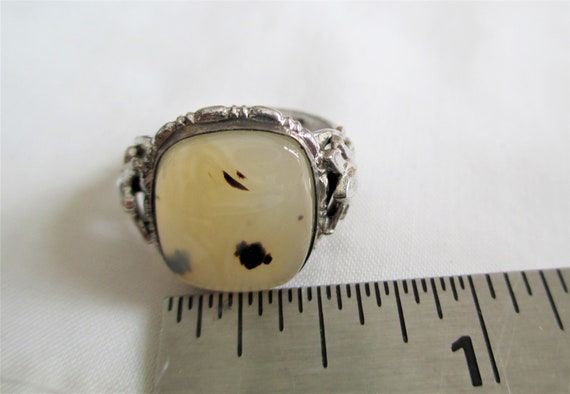 Antique Ring Victorian Sterling Silver Moss Dendr… - image 9