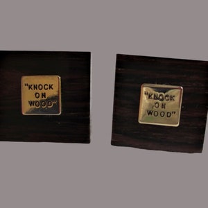 Vintage Swank Original Knock On Wood Linkwood Cufflinks For Him, For Dad, Hipster Cuff Links
