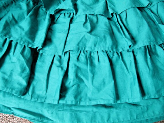 Kenzo Paris Teal Cotton Ruffle Skirt US size 8 Fr… - image 4