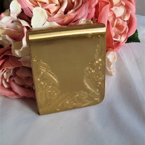 Vintage Compact Elgin American Etched Floral Design Powder Compact 1950s Vanity
