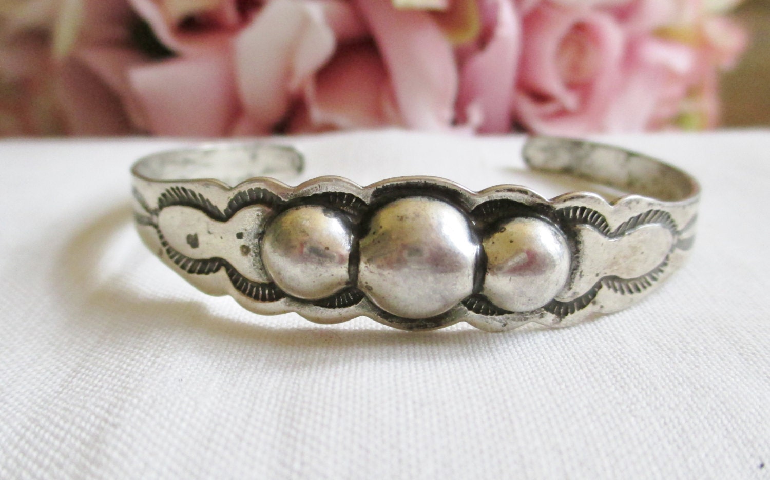 Vintage, Jewelry, Vintage Fred Harvey Style Cuff Bracelet