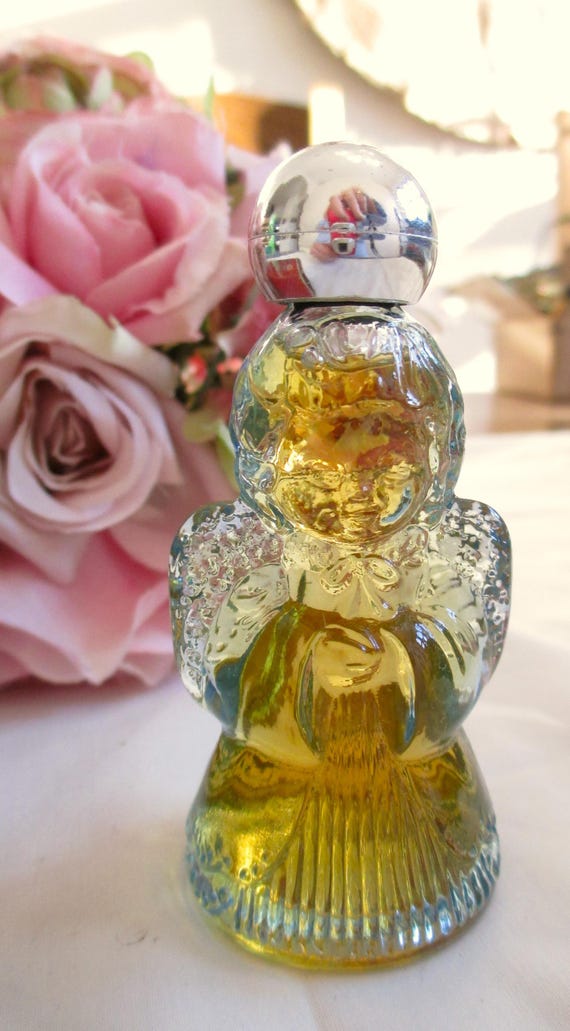 AVON ヴィンテージ 香水ボトル フィギュア 妖精 天使 1970s Avon Vintage Heavenly Angel Candid Ultra Cologne Full Blue Glass