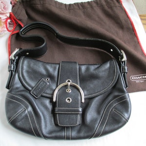 Vintage Coach Purse 9247 Soho Black Leather Hobo Shoulder Bag