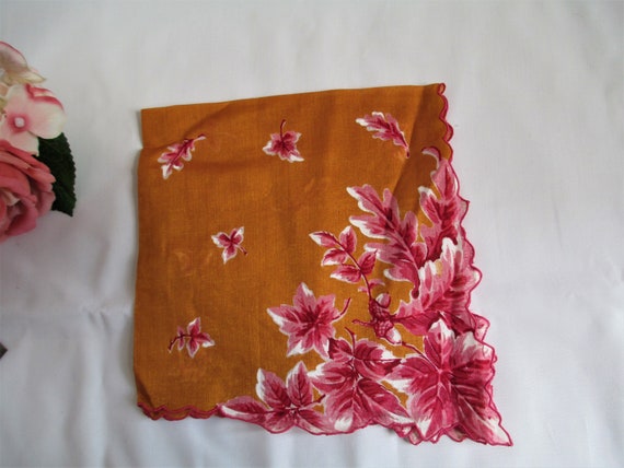 Vintage Hankie Beautiful Color Hanky Floral With … - image 7