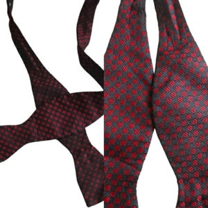 Bow Tie Vintage 40&#39;s Blue And Red Silk Geometric Design Adjustable 14 to 19 1/2 Necktie Self Bow Tie 30&#39;s/40s Professional Stylish Man