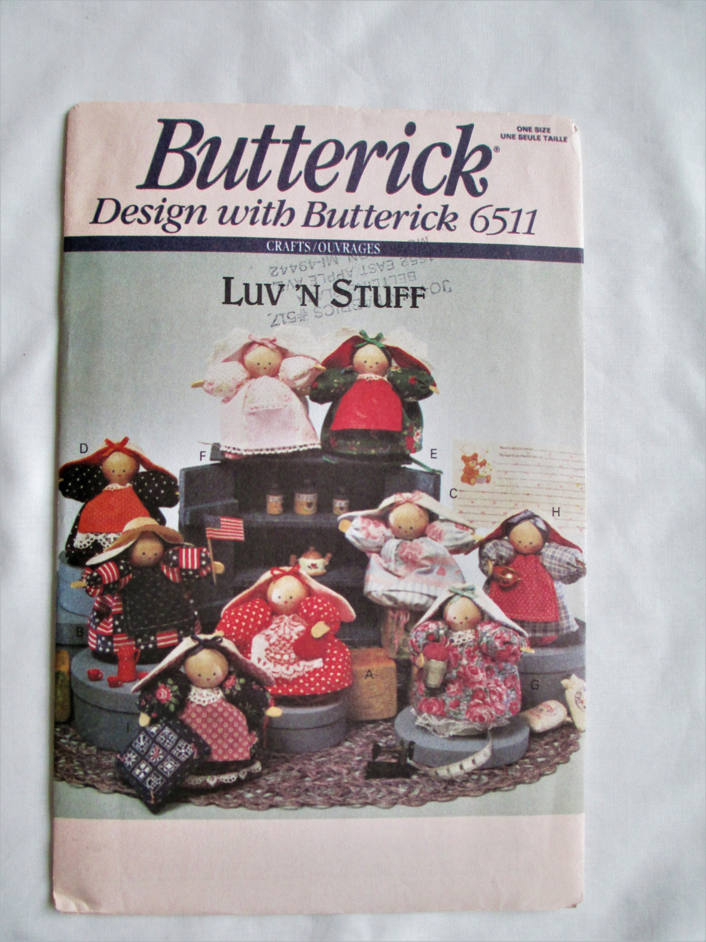Bunny Treasures Butterick 6511 Uncut Sewing Pattern Crafts Luv 'N Stuff ...