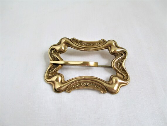 Antique Victorian Brass Sash Buckle Pin Beautiful… - image 8