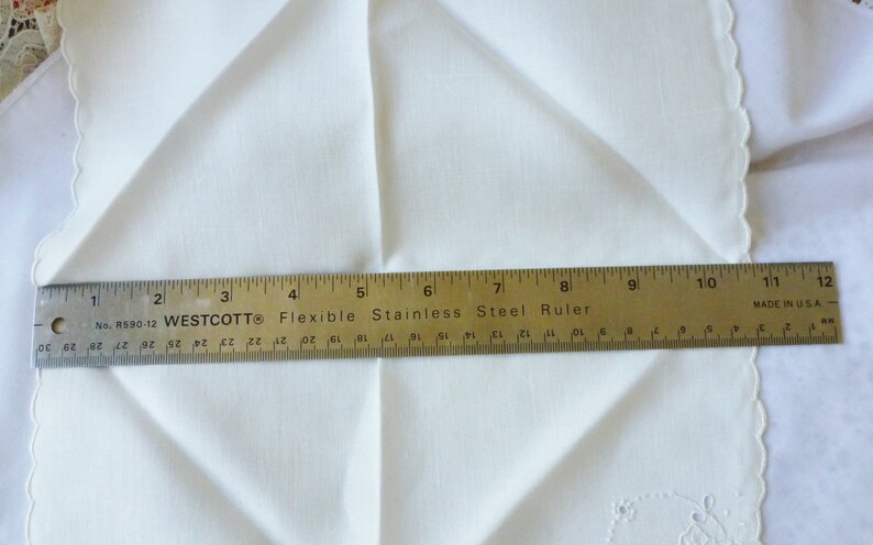 Vintage Solid White Madeira Butterfly Hankie Handkerchief Bridal Wedding