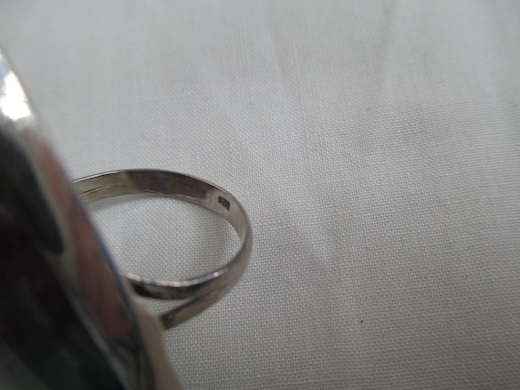 Vintage Ring Large Triangle Striped Fluorite Ster… - image 4