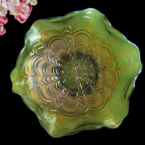 Antique Millersburg Scarce Rosalind Green 10 inch Bowl Home Decor