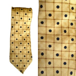 Vintage Nautica Tie Silk Necktie 100% Silk Yellow And Blue Dots Awesome  Men&#39;s Vintage Necktie Professional Stylish Couture