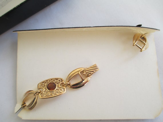 Vintage Sarah Coventry Butterscotch Bracelet Gold… - image 5