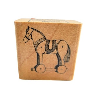 Antike Stil Pferd Auf Rädern Stempel Delafield Stamp company Dekorative Holz Gummistempel Papierhandwerk, Kartenherstellung Scrapbooking