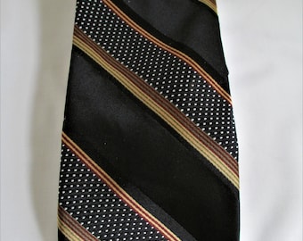 Corbata vintage Privado con diseño geométrico y rayas, hecha a mano, de seda pura, para hombre. Corbata de seda para hombre, profesional y elegante.