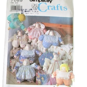 Sewing Pattern Vintage 1990s Simplicity UNCUT 7089 Stuffed Toys – Fat Animals, Doll and Clothes  Factory Folded Pattern
