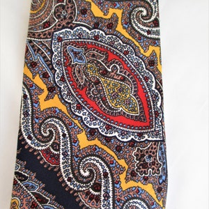 Christian Dior Paisley Design Silk Tie Multi Colors Vintage Mens Necktie Professional Stylish Man
