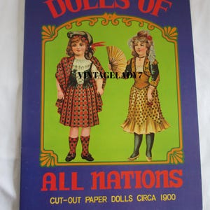 Vintage Paper Doll Dolls of All Nations Paper Dolls Book Circa 1900  Uncut Paper Dolls Outfits Paperback  Very Good
