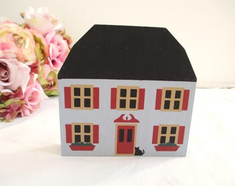 La Casa Brocke de The Cat's Meow, Serie II Estante de madera retirado El pueblo de The Cat's Meow