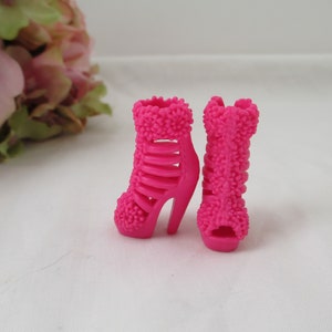 Barbie Shoes Pink High Heels With Strappy Flowers Mattel Barbie Doll Fashionistas Shoes Fashion Doll Accessories Blythe Bratz,