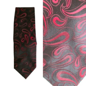 Vintage Necktie Silk Stunning Design Vintage John Ashford Black And Red Paisley Mens Professional Stylish Man Cravate Professionl Neck tie