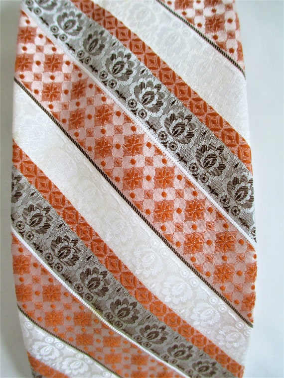 Vintage Necktie 1950's Brown And Rust Textured Ge… - image 2
