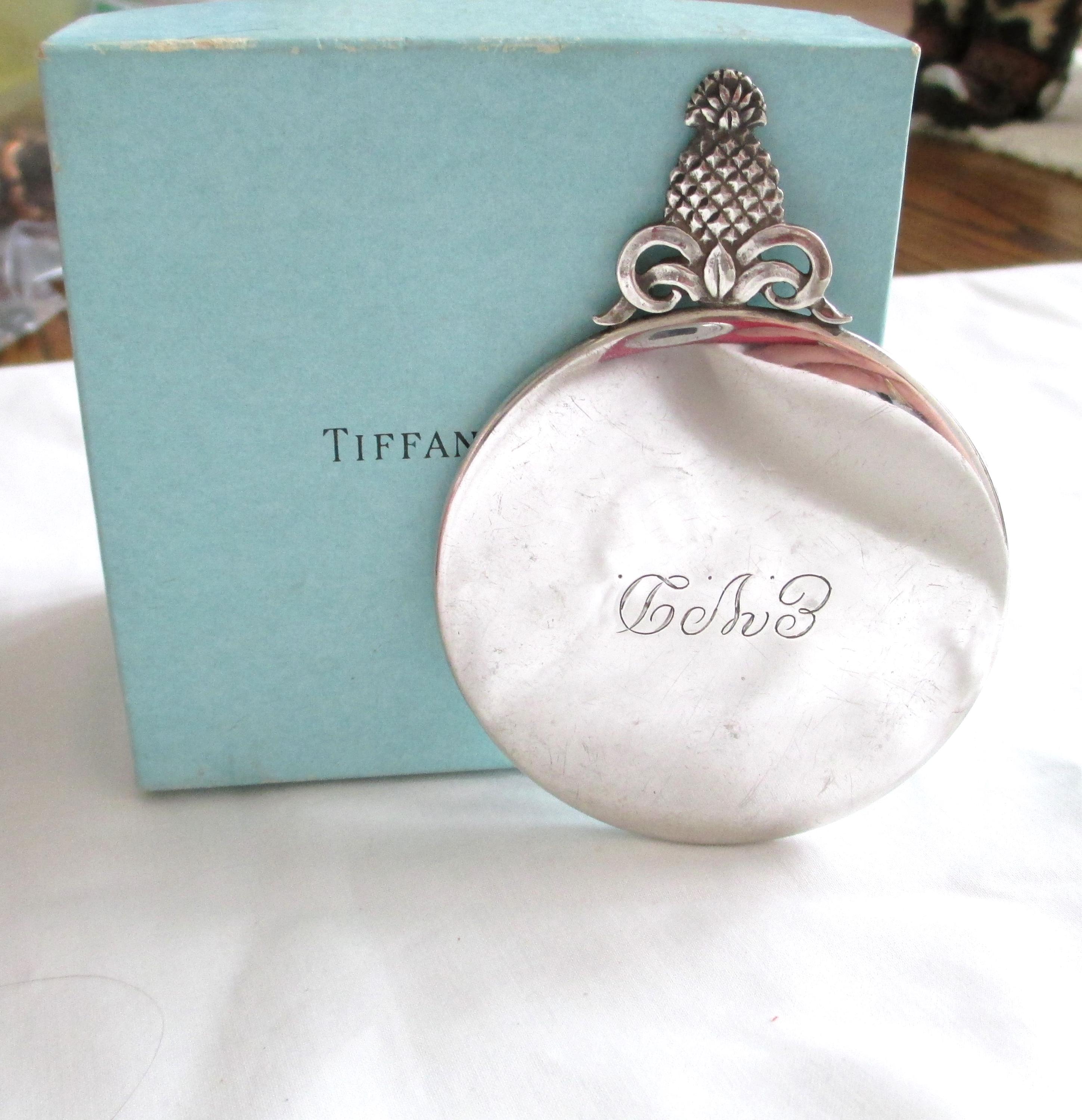 Vintage TIFFANY & CO Sterling Silver Pineapple Compact Handbag