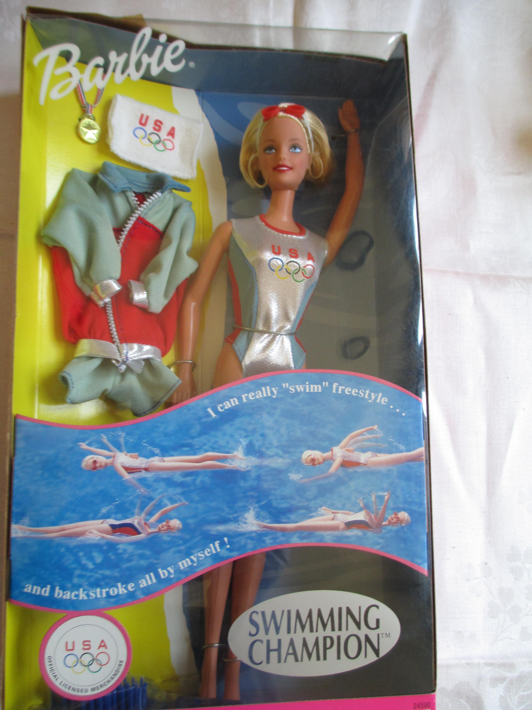 Barbie Doll Vintage 1999 Swimming Champion Barbie Mattel #24590