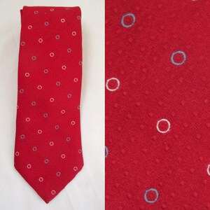 Vintage Necktie Envoy Tie Red With Circles Geometric Design Tie Necktie Mens Neck Tie Professional