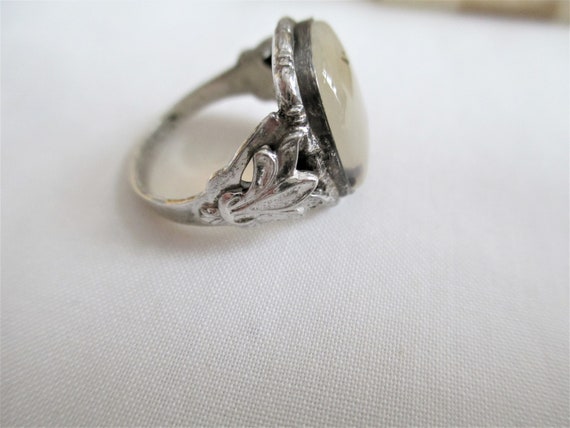 Antique Ring Victorian Sterling Silver Moss Dendr… - image 4
