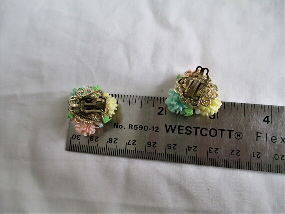Vintage Earrings Celluloid Flowers Earrings Fanta… - image 4