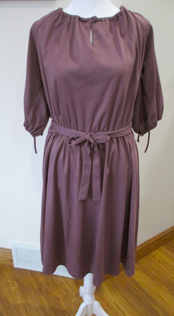 Vintage Dress Dusty Purple With Belt 1960's Dress 