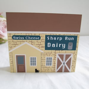 The Cats Meow Sharp Run Cheese House #8947 Amish Craftsman Series  The Cat&#39;s Meow Village Wooden Shelf Sitter Retired  Limited Retired