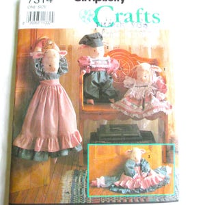 Patrón de costura Simplicity Crafts 7314 Factory Folds, colgador de puerta Faith Van Zanten Lambs, bloqueador de corrientes de aire, patrón de costura sin cortar, plegado de fábrica