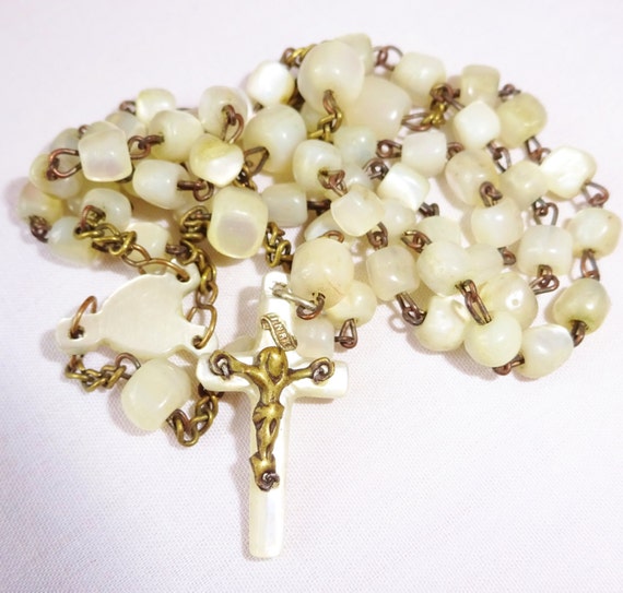 お値下げ　アンティーク　ロザリオ　マザーオブパール　フランス 22f8e8d98b5b0f74ea43ab6e9319cb