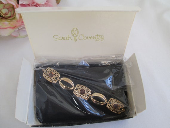 Vintage Sarah Coventry Butterscotch Bracelet Gold… - image 1