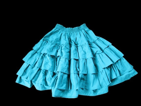 Kenzo Paris Teal Cotton Ruffle Skirt US size 8 Fr… - image 1