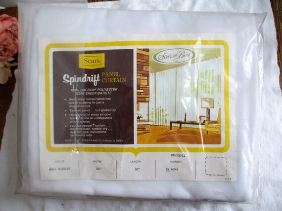 Curtains Vintage Spindrift Panel Semi Sheer Curtains 84x Etsy