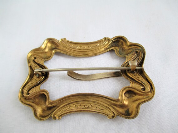 Antique Victorian Brass Sash Buckle Pin Beautiful… - image 4